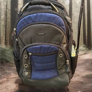 Toshiba Black and Blue Men's Backpack